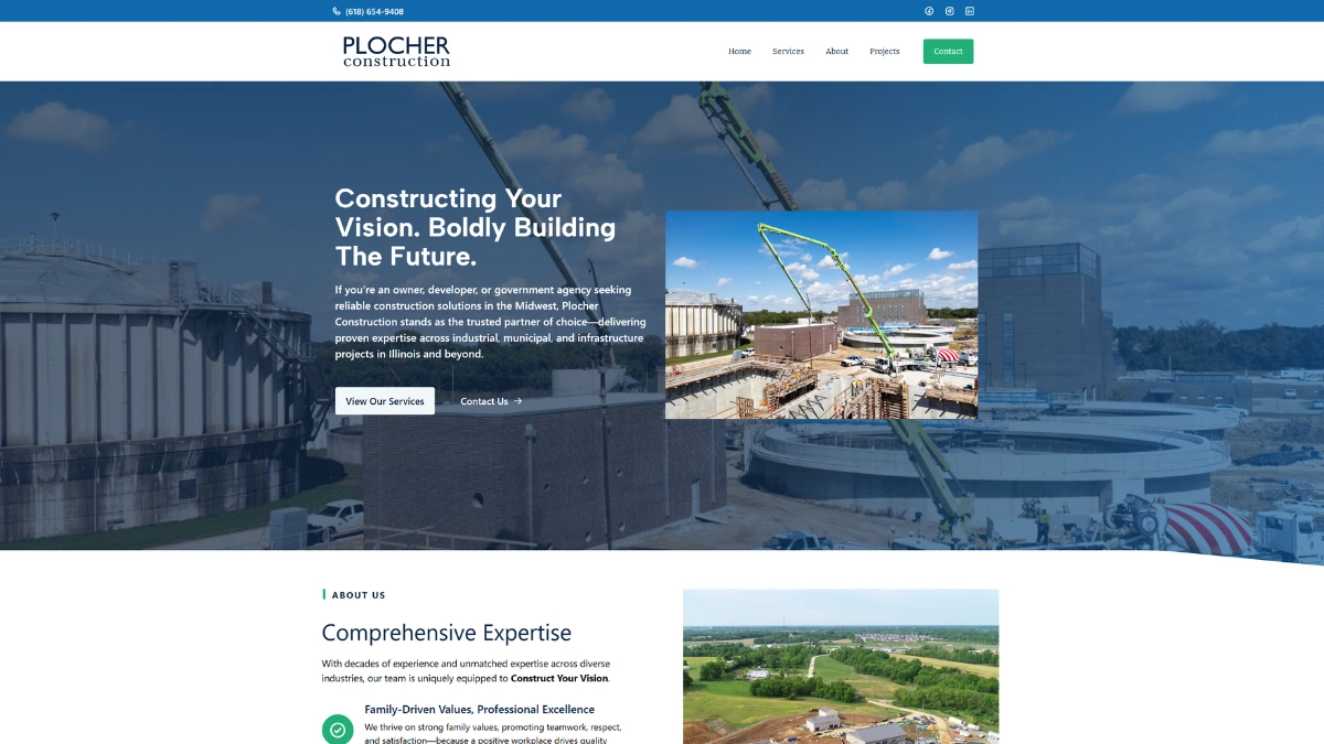 Plocher Website Screen grab